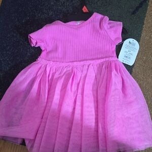 Wonder Nation Vibrant Pink Ribbed Dress